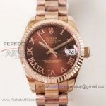 ARF Rolex Datejust Chocolate Roman Markers Dial 28mm Women's Watch